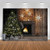Mocsicka Christmas Party Backdrop Fireplace Xmas Tree Gift Box Twinkle Star Photo Backdrops 7x5ft Vintage Cottage Christmas Decoration Photography Background