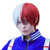 FantaLook Short Half Silver White Half Red Cosplay Wig