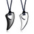 Aeici Stainless Steel Wolf Couple Necklace Black Silver Spear Wolf Teeth Pendant Adjustable Cord Chain