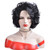 BERON Short Curly Black Wig Natural Wavy Wig for Halloween Cosplay Costume Party Come with Wig Cap  Natural Black