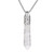 BEADNOVA Healing Crystal Necklace for Women Men White Quartz Pendant Energy Healing Gemstones Jewelry Pendulum Crystal Divination  Hexagonal 18 Inches Stainless Steel Chain