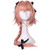 ColorGround Long Braided Prestyled Pink with White Cosplay Wig and 3 Black Bowknot