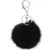 Rabbit Fur Ball Pom Pom Keychain Puff Ball Keyring Cityelf Fluffy Accessories Car Bag Charm  BLACK