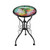 Liffy Outdoor Mosaic Side Table Hummingbird Bench Small Patio Round Printed Glass Table for Garden Yard or Lawn