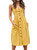 ECHOINE Womens Summer Button Down Casual Swing Plain Solid Midi Dress Pockets Yellow