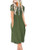 DB MOON Women Summer Casual Short Sleeve Dresses Empire Waist Dress with Pockets  Army Green L DB MOON Women Summer Casual Short Sleeve Dresses Empire Waist Dress with Pockets  Army Green L