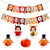 7 Pcs Thanksgiving Banners Kit Give Thanks Paperboard Banners with Turkey Pumpkin Honeycomb Thanksgiving Table Decor for Fall Festival Party Decorations