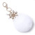Faux Rabbit Fur Fluffy Pompom Ball Bag Charms Keychains  White