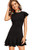 Floerns Women s V Back Inslace Layered Ruffle Hem Flutter Sleeve Dress Black XS