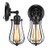 Wire Cage Wall Sconce 2 Pack Docean Hardware Industrial Wall Light Fixture Vintage Style Wall Lamp for Home Decor Headboard Bathroom Bedroom Farmhouse Porch Garage  Black Retro Style