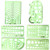 6 Pieces Plastic Measuring Templates Building Formwork Stencils Geometric Drawing Rulers for Office and School, Clear Green