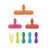 Kikkerland Rainbow Bag Clips, Set of 8, , Multicolor