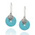 Stera Jewelry 925 Sterling Silver Dangle Earrings with Round Wheel Shaped Compressed Turquoise