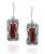 Stera Jewelry Retro Vintage Style 925 Sterling Silver Faceted Carnelian Rectangle Dangle Earrings