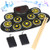 Electronic Drum Set Electronic Roll Up Practice Drum Pad Portable Drum Kit with Built in Speakers Foot PedalsDrum Sticks13Hours Playtime Birthday Gift for Beginners  Kids