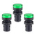 uxcell 3Pcs Green Indicator Light AC DC 24V 22mm Panel Mount for Electrical Control Panel HVAC DIY Projects