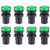 uxcell 8Pcs Green Indicator Light AC DC 12V 22mm Panel Mount for Electrical Control Panel HVAC DIY Projects