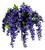 Artificial Wisteria Long Hanging Bush Flowers   15 Stems For Home Wedding Restaurant and Office Decoration Arrangement Purple