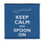 Keep Calm AND SPOON ON   Iron on 4x4 inch Embroidered Edge Patch Applique