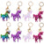 8 Pack Unicorn Party Favors Flip Sequin Glitter Mermaid Tail Keychains Kids Girls Birthday Party Supplies