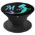 Letter M Mermaid Light Blue Initial Monogram Gift PopSockets Grip and Stand for Phones and Tablets