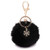 Pom Pom Keychain Artificial Fur Ball Keychain Fluffy Accessories Car Bag Charm  black01