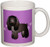 3dRose Cute Black Cocker Spaniel Purple with Pawprints Ceramic Mug 11 Ounce