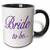 3dRose Bride To Be Purple Two Tone Mug 11 oz Black