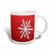 3dRose mug 36857 1 Snowflake on Red Background Ceramic Mug 11 Ounce