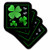3dRose LLC A Pretty Shamrock Clover Design on A Dark Background with Little Silvery White Butterflies Ceramic Tile Coaster Set of 4