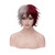 BERON Half Silver White Half Red Cosplay Wig for Halloween Anime Costume
