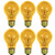 Sunlite 25A/TB/Y/6PK Incandescent Yellow A19 25W Light Bulbs with Medium E26 Base (6 Pack)