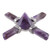 mookaitedecor Amethyst Pyramid Energy Generator with 4 Healing Crystal Points Stone for Chakra Reiki Balancing Meditation