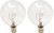 GE Lighting 17730 40 Watt Candelabra G165 Globe Bulbs Crystal Clear 2 Pack