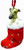 Greyhound Christmas Stocking Ornament with  Santa s Little Pals  Hand Painted and Stitched Detail