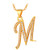 U7 Letter Necklace 18K Gold Plated Cubic Zirconia Iced Out Pendant Monogram Style Initial Necklace Alphabet M