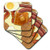 3dRose CST 63075 2 Breakfast Bacon Eggs Waffles Background Soft Coaster  Set of 8