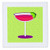 3dRose qs 57116 4 Bright Pink Margarita in Glass with Lime Green Background Quilt Square 12 by 12 Inch
