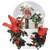 Roman Cardinals with Berries Musical 6 Inch Resin Globe Plays Tune We Wish You A Merry