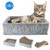 PrimePets 2 in 1 Cat Scratcher Lounge Removable Cat Scratcher Carboard Reversible Corrugated Cat Scratching Pads Cat Scratch Sofa Bed Lounger Catnip Included
