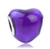 J M Heart Charm Bead for Bracelets  Purple