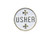 Badge Usher Pin Back  1 Circle  Enamel