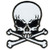 Hot Leathers Skull   Crossbones Reflective Patch  3  Width x 3  Height