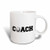 3dRose Coach Black Letters with Golf Ball on White Background Ceramic Mug 15 oz White