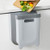 SUBEKYU Hanging Folding Trash Can for Kitchen Cabinet Door Small Collapsible Under Sink Garbage Bin Wall Mounted Waste Bin Plastic Grey 24 Gallon