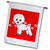 3dRose fl 13817 1 Cute Bichon Frise Red Paw Print Background Garden Flag 12 by 18 Inch