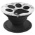Black Dog Paw Print on White Gray Marbled Look PopSockets Grip and Stand for Phones and Tablets