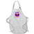 3dRose apr 13757 1 Cute Purple Owl on Light Purple Background Full Length Apron with Pockets 22 by 30 Inch White