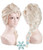 Anogol Princess Wig for Kids Blonde Cosplay Wig Party Wigs Braid With 6 Hairpins