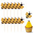 BTSD home 50 PCS Glitter Bumble Bee Cupcake Toppers for Bumble Bee Gender Reveal Baby Shower Birthday Party Decorations